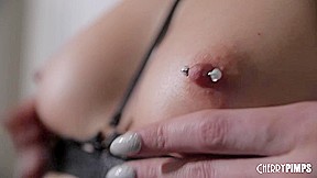Charlotte Sins Strips in Black Lingerie Showing Off All Natural Tattooed Body Before She Masturbates
