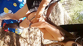 Chinese slut with big tits fucked in nature - Cum in mouth 2