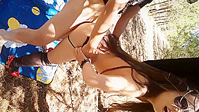 Chinese slut with big tits fucked in nature - Cum in mouth 2