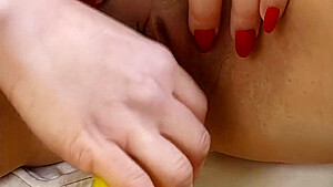 Chubby Orient Girl Playing With Dildos