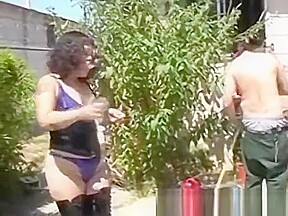 Chubby minx entertains handyman with pussy pounding action