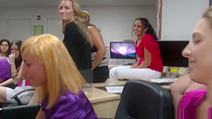 Classy Cfnm Babes Cocksucking At Office Party