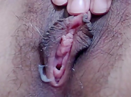 Close up hairy pussy creampie