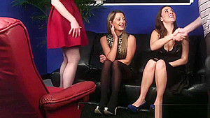 Clothed brits gobble cock