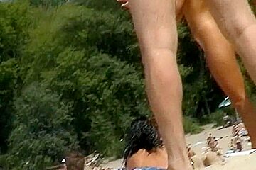 Completely nude white slut puts sunscreen on her self