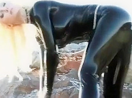 Crazy amateur Latex, Fetish adult clip