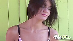 Cute Rain show her naked Perfect tits and pussy outdoor