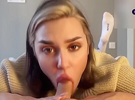 Cute Russian Girlfriend Knows How To Give A Sweet Blowjob With Good View Couple