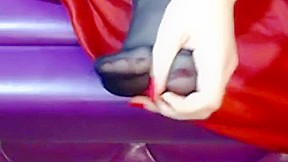 Cute WebCam Pantyhose Girl Plays With Her Feet!