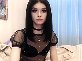 Cute tgirl big cock lingerie webcam