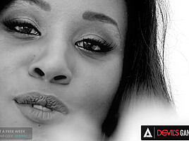 DEVILS GANGBANGS - Pretty Ebony Ashley Pink Gets DP And Gangbanged And Gets Hot Cum On Her Face
