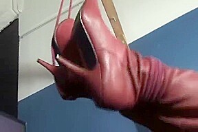 Danger Doll Bound and Hung by Boots