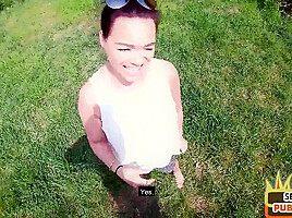 Dating public MILF bitch fucked hardcore outdoor in POV