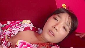 Dazzling casting along kimono girl Chiharu