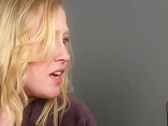 Deepthroating cfnm babes sucking hard cock
