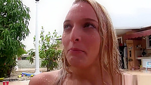 Dirty College Sluts Hosed Down