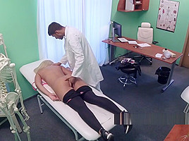 Doctor Fingers Busty Blonde Patient
