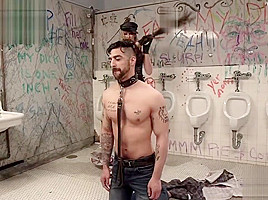 Dominated at the toilet