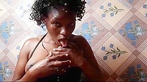 Ebony hot tits and spit play