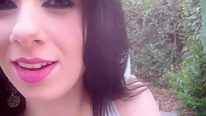 Ella in outdoor amateur video with jilling off and blowjob