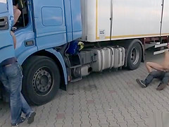 Euro slut anal fucked at truck parking