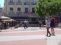 Euro slut punished in public downtown