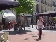 Euro slut punished in public downtown