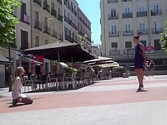 Euro slut punished in public downtown