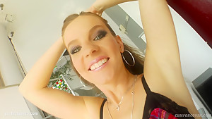 Evelyn Foxy in group bukkake blowbang action from Cum For Cover