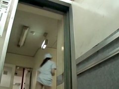 Exciting Japanese sharking action in the lift