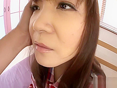 Exquisite threesome for busty asian