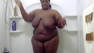 Fat Black Girl In The Shower