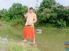 Fit Guy Jacking Off Outdoors Near A Lake - Elijah Knight