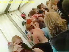 Flashmob participants get clean at the public showers