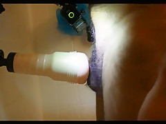 Fleshlight with massive cumshot at the end