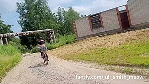 Follow The Girl Cyclist Who Rides Without Panties Under Her Skirt