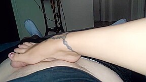 Foot tease before an amazing blowjob precum oozing