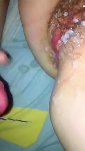 Fucked stepmom enjoyed and licked the sperm from her vagina