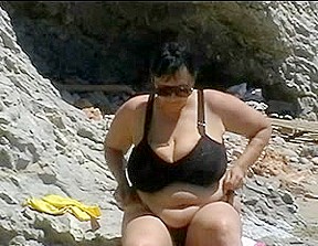 German Big Beautiful Woman-granny with biggest-billibongs outdoors