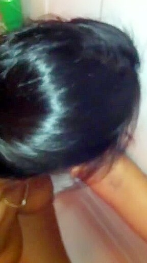 Girlfriend gagging in the shower