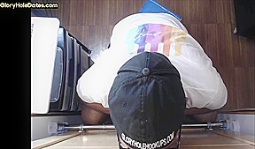 Gloryhole amateur DILF sucks rod with his hungry mouth