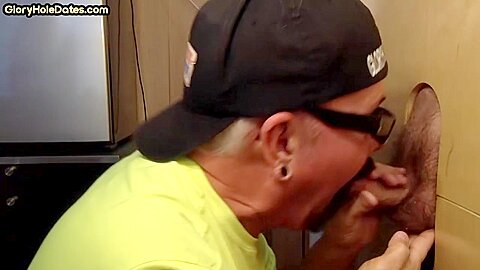 Gloryhole amateur gaydaddy sucks BFs cock very deep