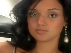 Gorgeous tanned babe is fucked on a vintage car