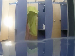 Granny with large saggy tits gets caught on tape