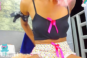 Haired Black teen 18+ Tranny Yanking Big Cock