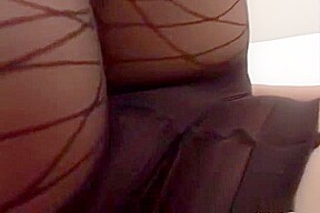 Hairy pussy Asian babe in very sexy black lingerie