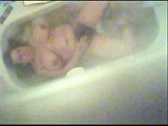 Hairy wife masturbating on