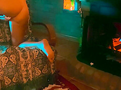 Halloween Doggy Blowjob & Double Joy Satisfyer Near Fireplace - Dildo Ride