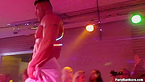 Handsome man is working as a dancer in the night club and often having sex with chicks