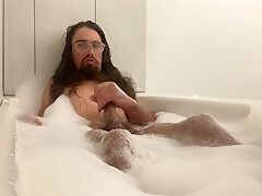 Having Fun With My Dick In The Bubble Bath